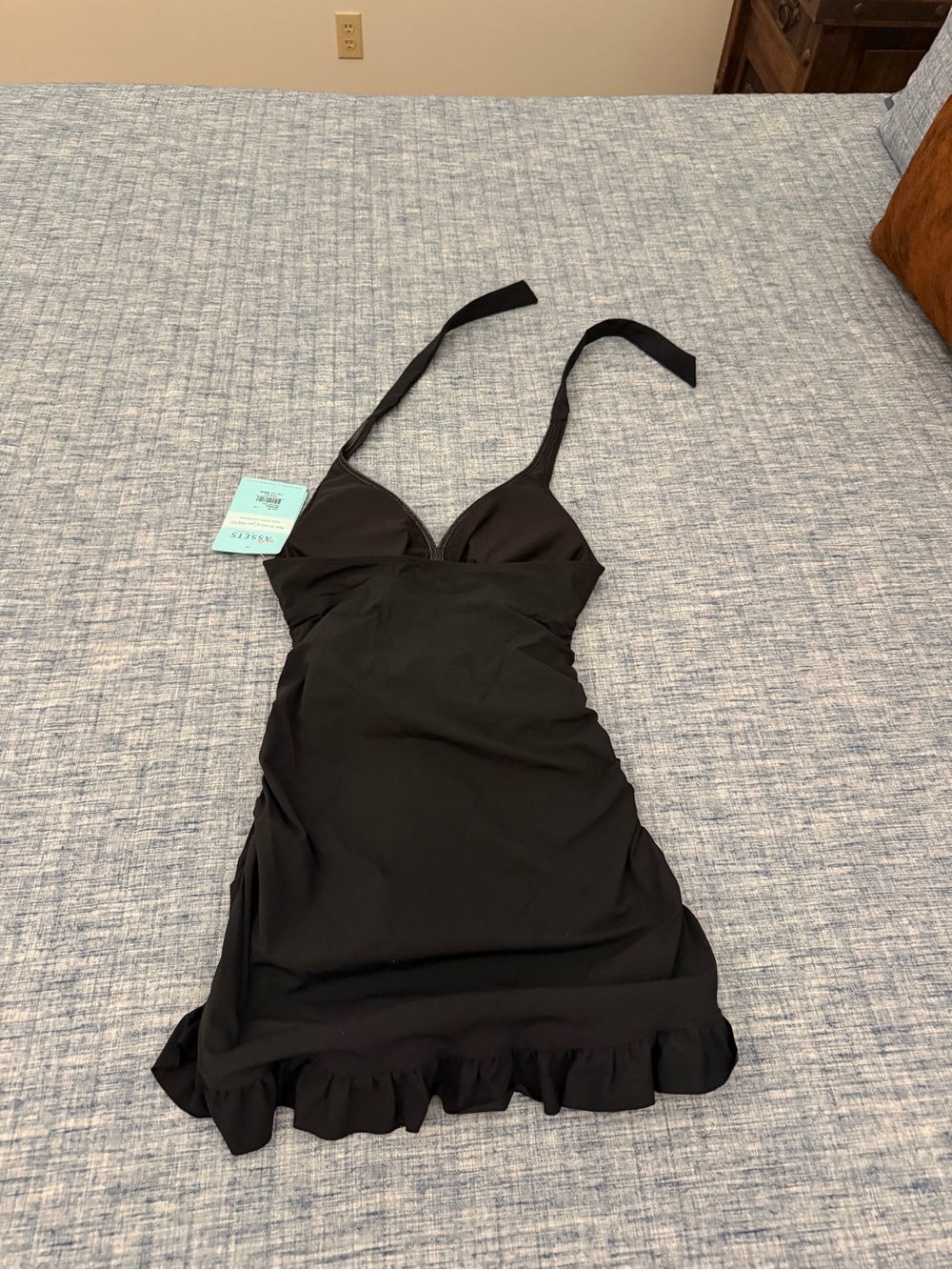SPANX Black Halter One-Piece Swimdress - Picture 5 of 8